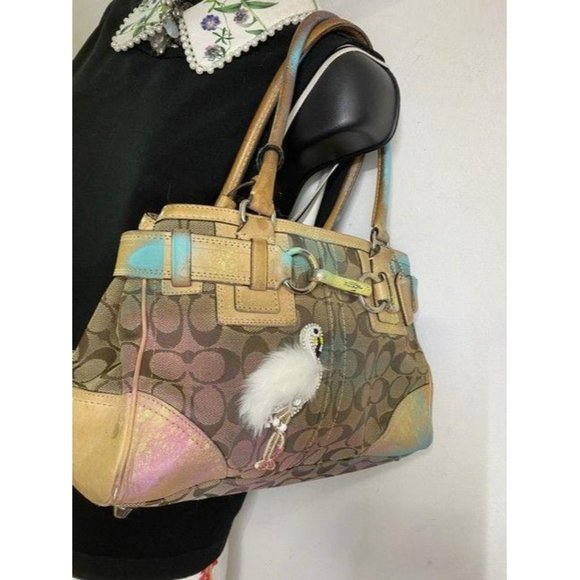 coach graffiti customized with and applique tan sh - Picture 7 of 10